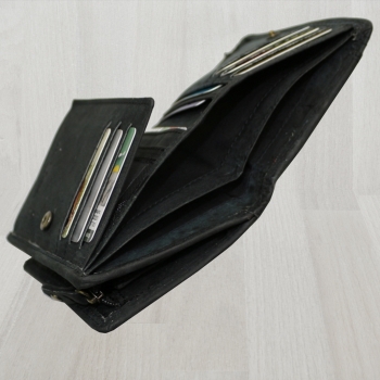 flevado Geldbörse Unisex Damen Herren Echt Leder RFID Schutz Schwarz